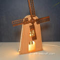 Dekoration Holzlampe Windmühle Design Nachtlicht